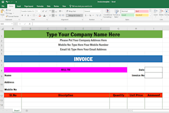 deliver a custom excel automated invoice template