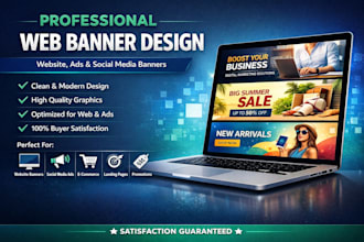 professional web banner and website banner