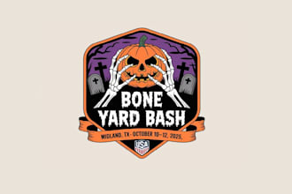 create attractive imagination softball and halloween logo design