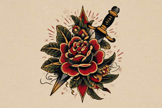 draw aesthetic old school tattoo design