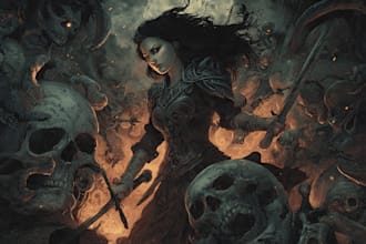 draw horror and dark fantasy illustrations