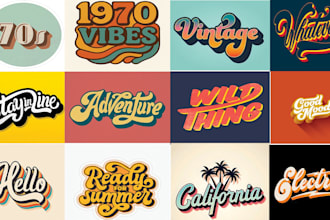 design a custom 70s vintage retro logo and outdoor tshirt design