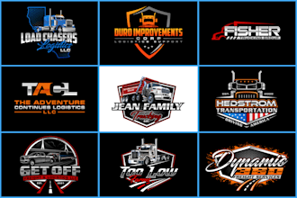 design transport,3d truck or rental logo for your brand or business
