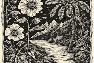 create a linocut illustration