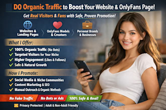 do organic traffic to boost website and only fans page