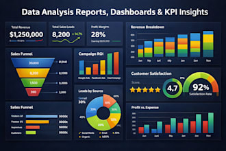 provide data analysis reports, dashboards, and KPI insights