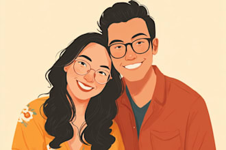 design couple portrait illustration