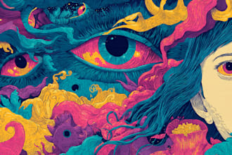 make psychedelic illustrations for you