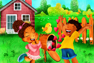 do whimsical children book illustration and children book illustration