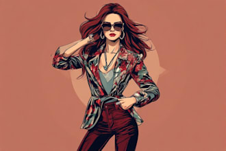 draw a professional fashion illustration