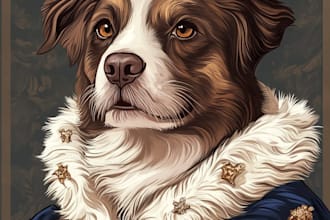draw pet portrait, digital art, dog portrait, pet memorials