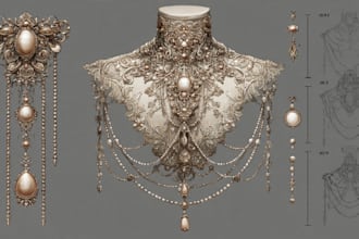 draw a jewelry design, illustration or a sketch of jewelry