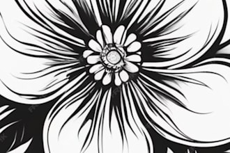 draw tattoo illustration anime style in lines