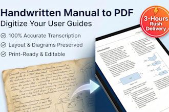 convert your handwritten instruction  manual or user guide to a PDF document