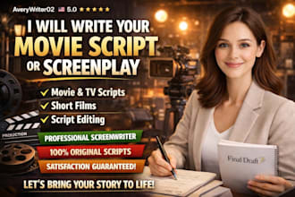 write movie script, film script, screenplay, movie script writing, scriptwriter