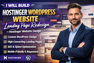 build hostinger wordpress website landing page design hostinger website page