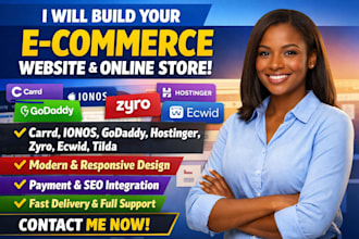 build eshop carrd ionos godaddy hostinger zyro ecwid tilda website store design