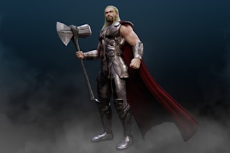 create 3d model game character in unity, unreal engine and animation for games