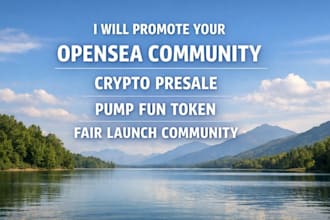 promote your opensea community, fair lunch, crypto presale, pump fun token
