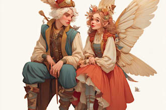 draw fairy tale illustrations for your concept
