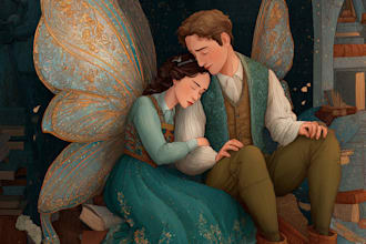 illustrate engaging picture books cover, storybooks or fairy tales