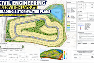 design subdivision layout lot site grading plan swmm model stormwater management