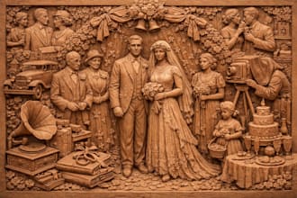 engrave 2d image to 3d bas relief for cnc wood carving engraving cnc model stl