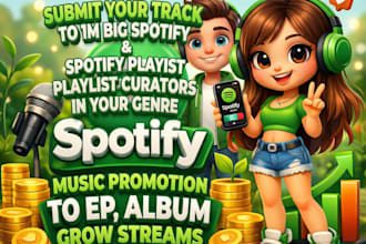 submit your track to 1m big spotify and spotify  playlist curators in your genre
