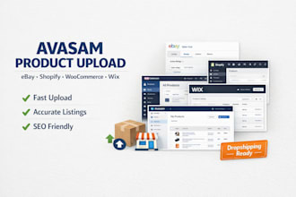 do product upload avasam to ebay shopify woocommerce product listing