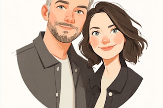 draw couple portrait illustration