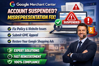 fix google merchant center suspension and misrepresentation