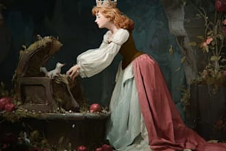 create beautiful fairy tale children book illustration