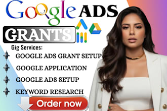 set up, manage google ads grant for nonprofits 501c3