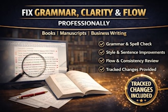 proofread and edit your book or document for clear professional results