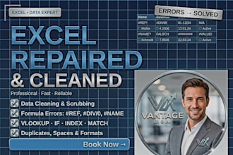 clean messy data and fix complex excel formulas