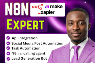 be your n8n  ai agent and make com expert for social media ai video automation