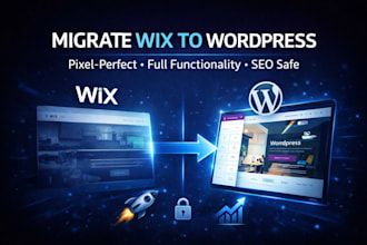 migrate wix to wordpress with full functionality and pixel perfect design