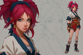 design custom anime or game style characters