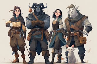 create dnd party art illustration