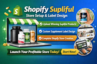 do shopify supliful winning product upload packaging label design store setup