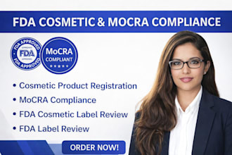 register cosmetic products with fda, ensure mocra compliance, review labels