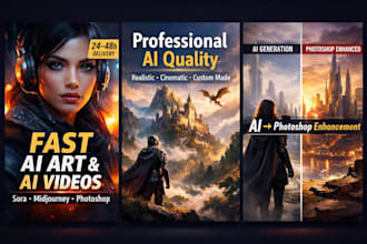 create fast professional ai art video sora midjourney photoshop edit nano banana