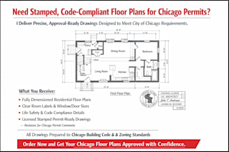 draw stamped code compliant floor plans for chicago permits