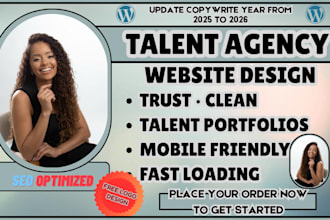 talent agency  modeling agency, portfolio website, acting agency, influencer