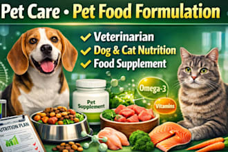 pet care pet food formulation veterinarian dog cat nutrition food supplement