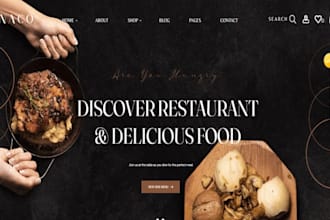 design wix high end restaurant website café food chef catering website
