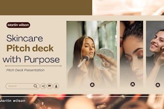 design pitch deck for skincare startup, cosmetic brand, beauty clinic