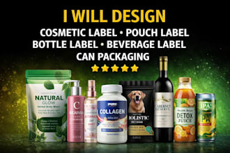 design food label design, food packaging pouch, spice, jar, bottle label design