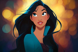 do cute disney cartoon portrait
