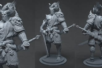 sculpt 3d warhammer 40k character,3d warrior character, action figure in blender